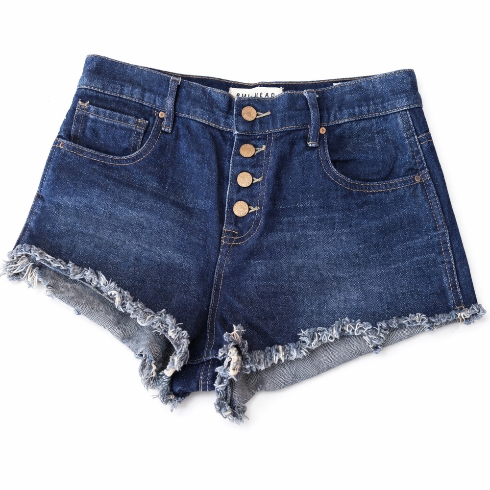 Bullhead High Waist Blue Denim Shorts